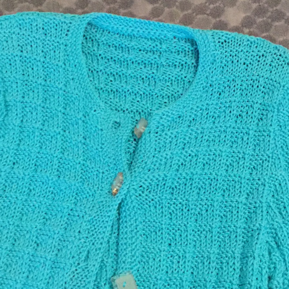 Blue hand knit skirt set,size 6